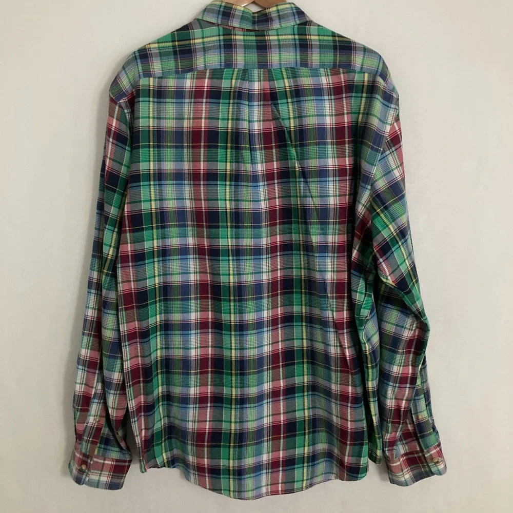 Ralph Lauren Shirt Mens XXL Long Sleeve‎ Button Down Plaid Office Preppy Ivy